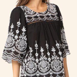 Ella Moon Black Onyx Eyelet Blouse (M)